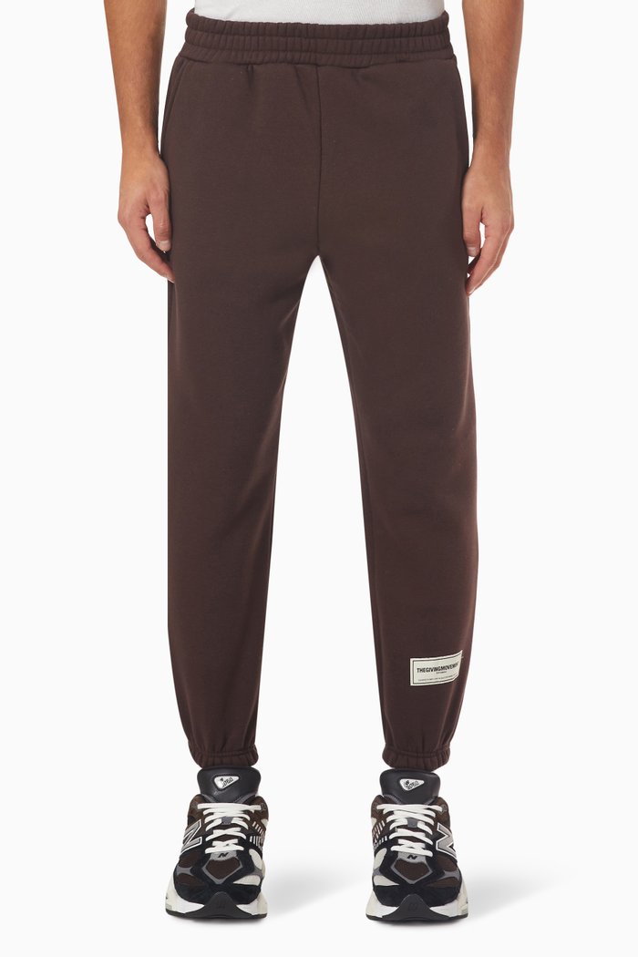 

Logo Patch Sweatpants in Organic Fleece, Brown