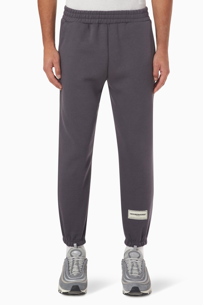 

Logo Patch Sweatpants in Organic Fleece, Grey