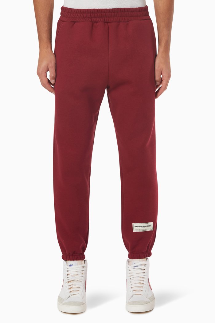 

Logo Patch Sweatpants in Organic Fleece, Red