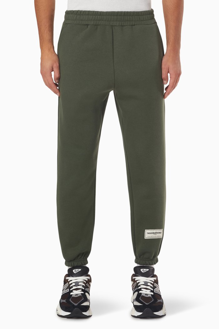 

Logo Patch Sweatpants in Organic Fleece, Brown