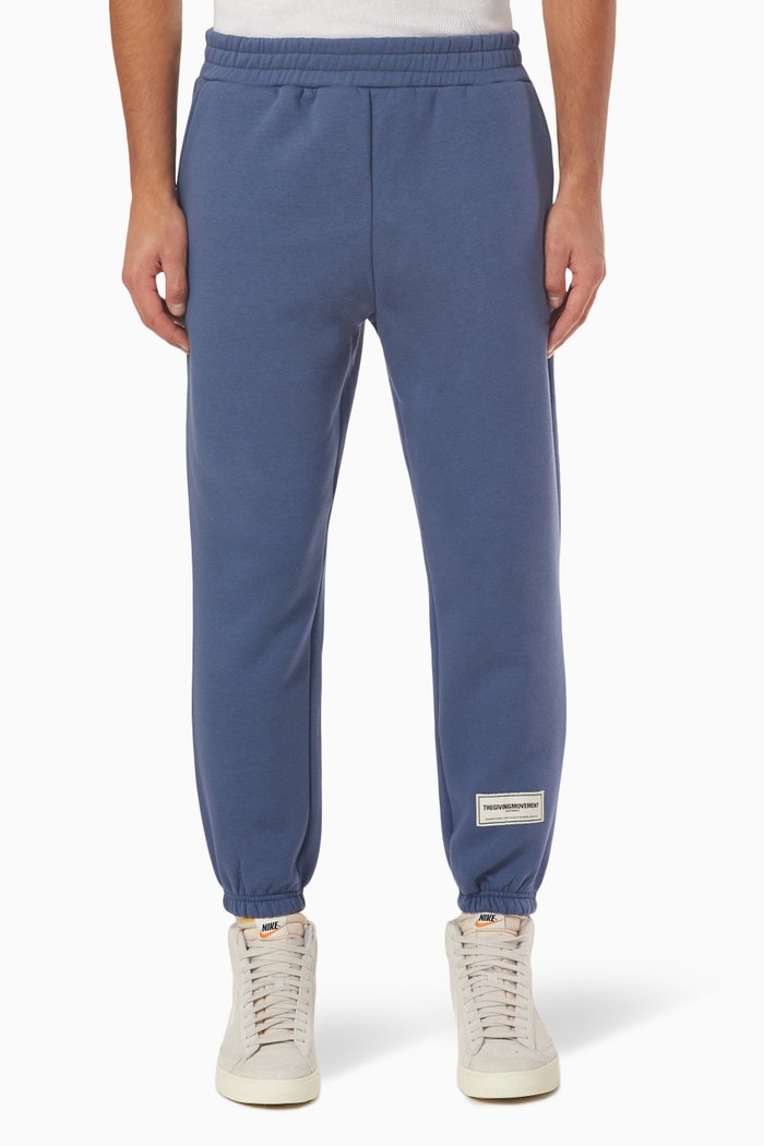 

Logo Patch Sweatpants in Organic Fleece, Blue
