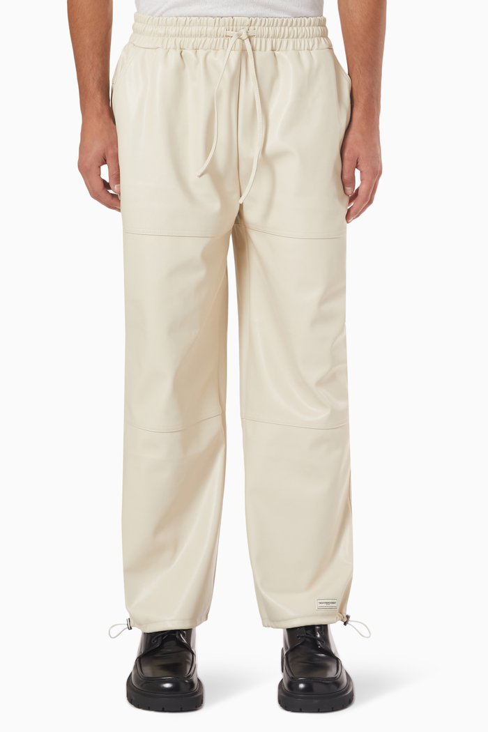 

Logo Relaxed-fit Sweatpants in Pleather, Neutral