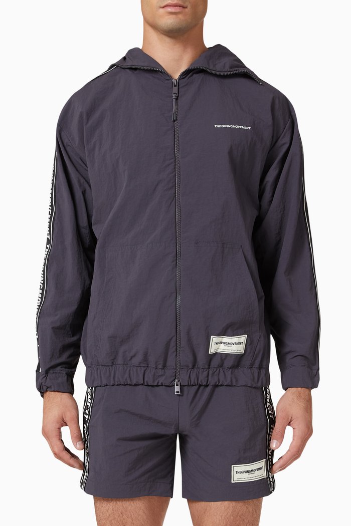 

Logo Tape Jacket in RE-SHELL100©, Grey