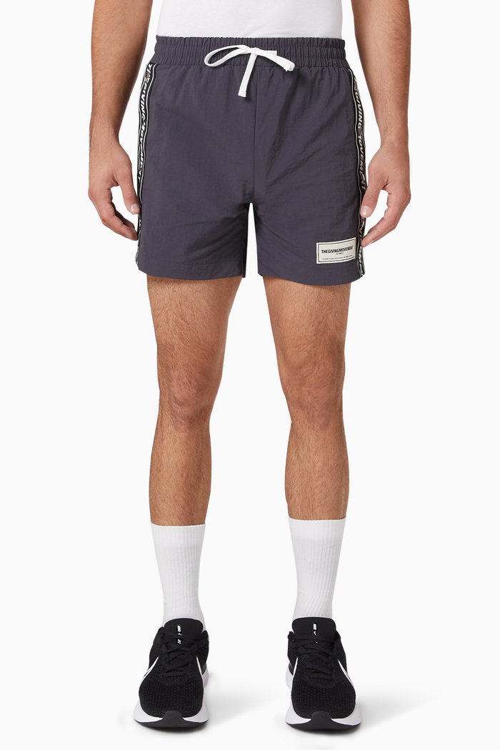 

Re-Shell100© Logo Tape Shorts in Recycled Fabric, Grey