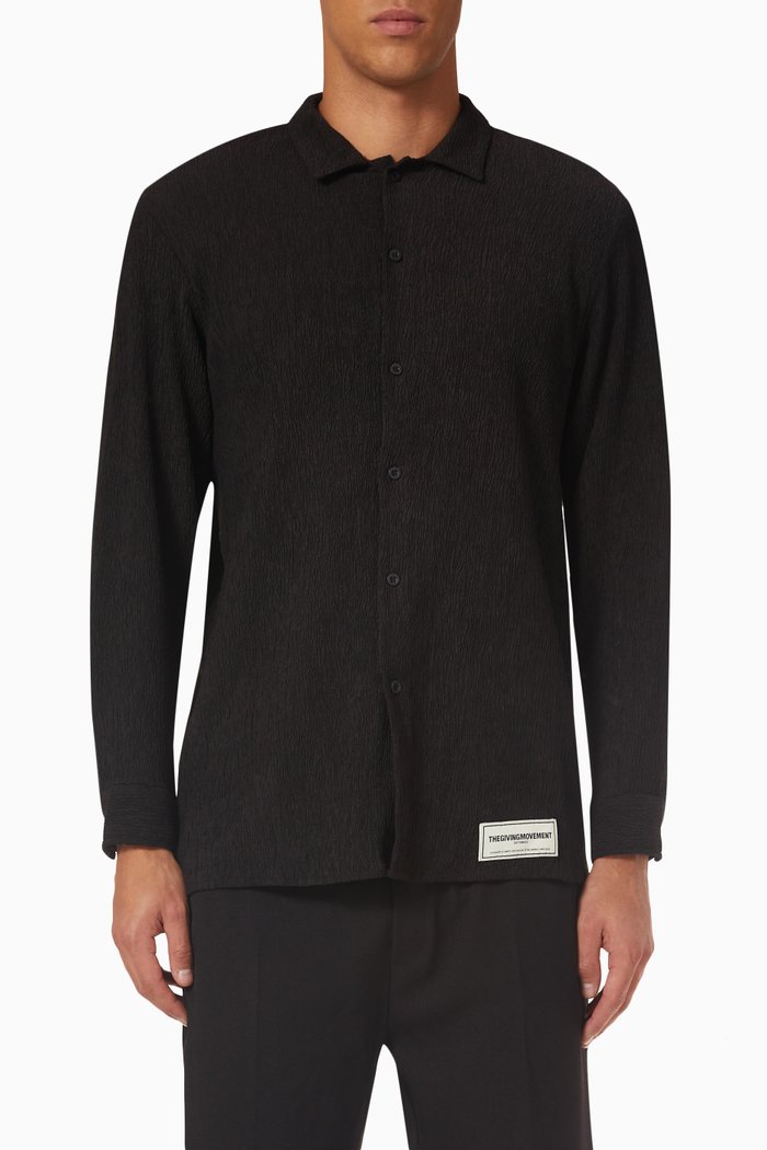 Crinkle Shirt in RE-CRINK100©, Black