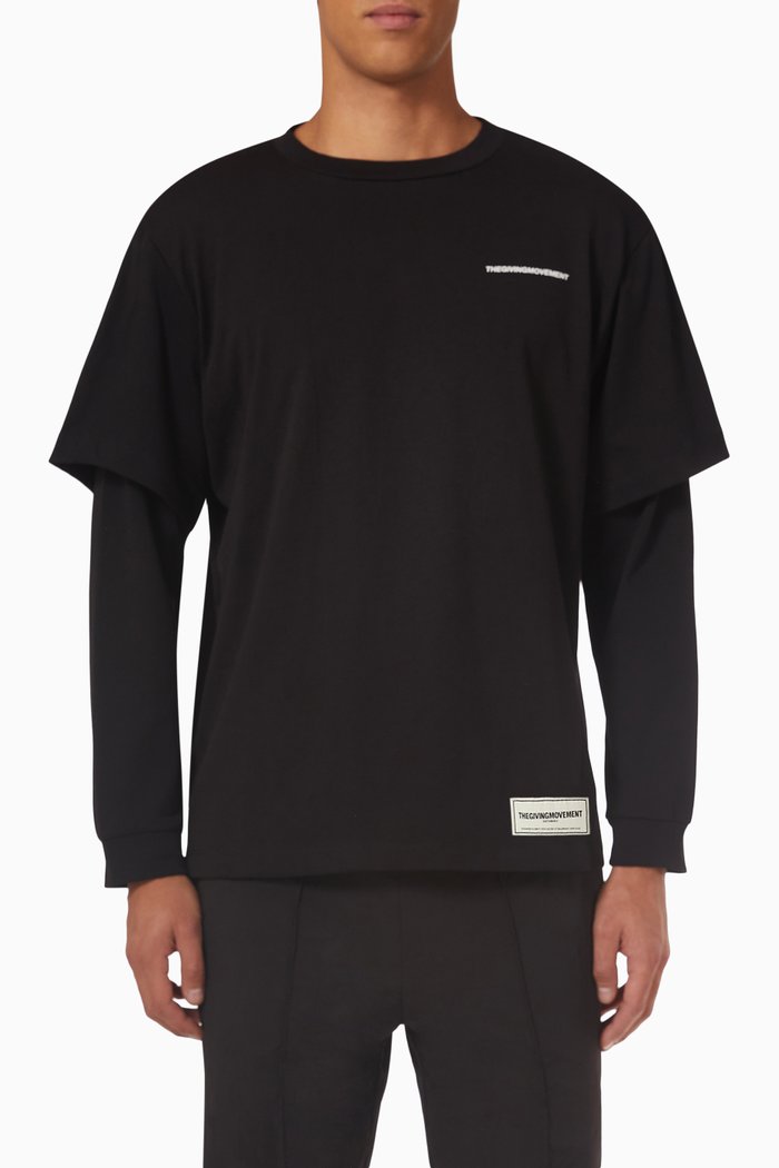 

Double-layer LA Relaxed-fit T-shirt in COTTONSEY100©, Black