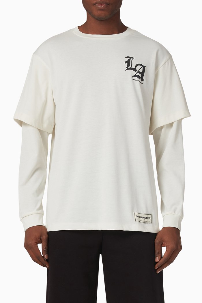 

Double-layer LA Relaxed-fit T-shirt in COTTONSEY100©, Neutral