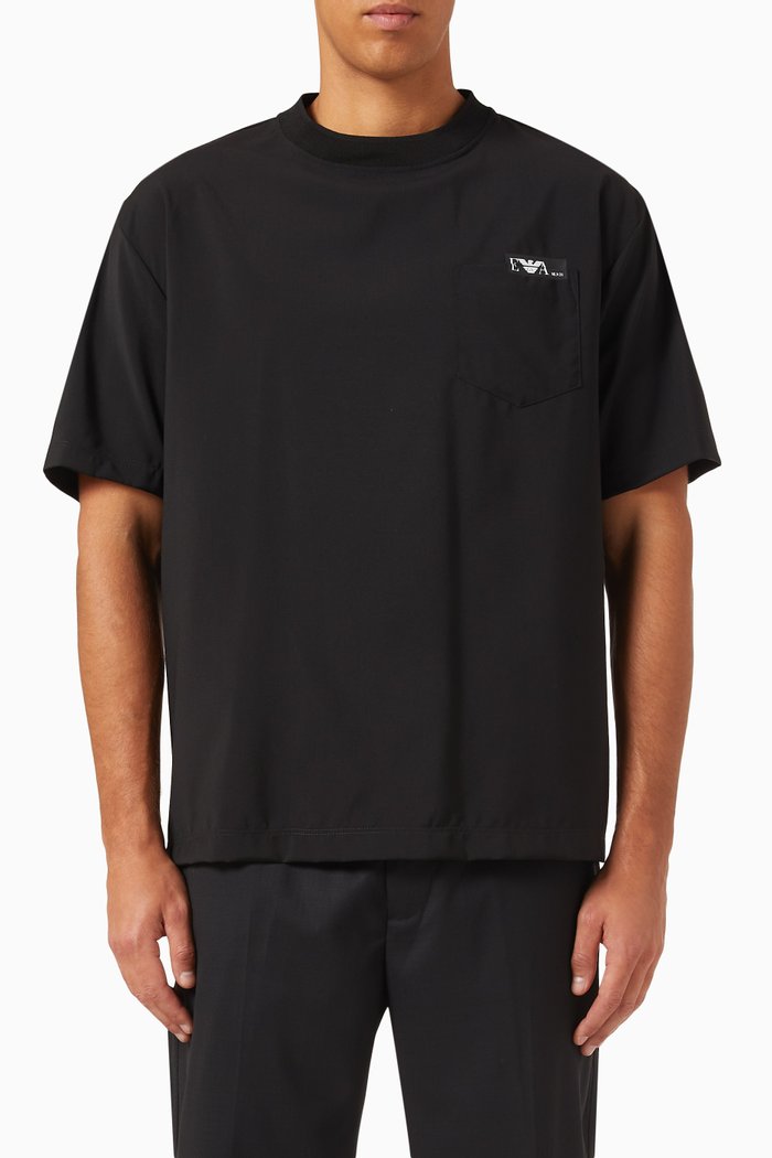

Logo T-shirt in Wool, Black