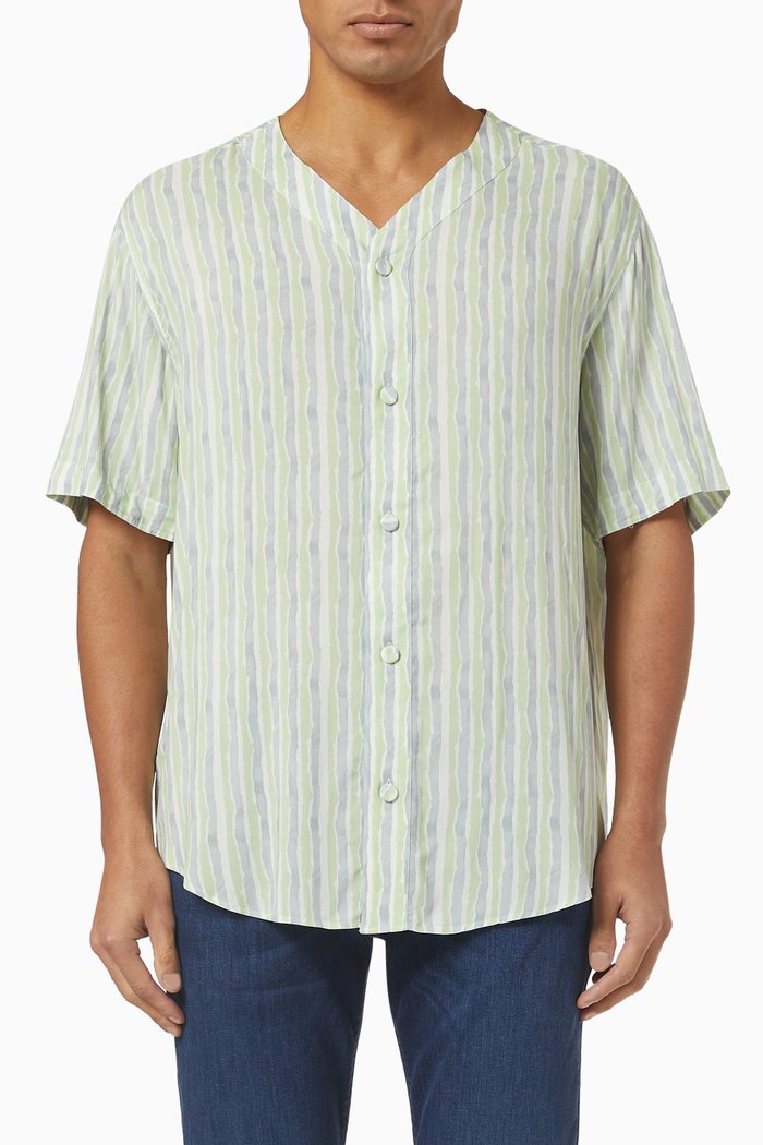 

Striped Shirt in Viscose, Green