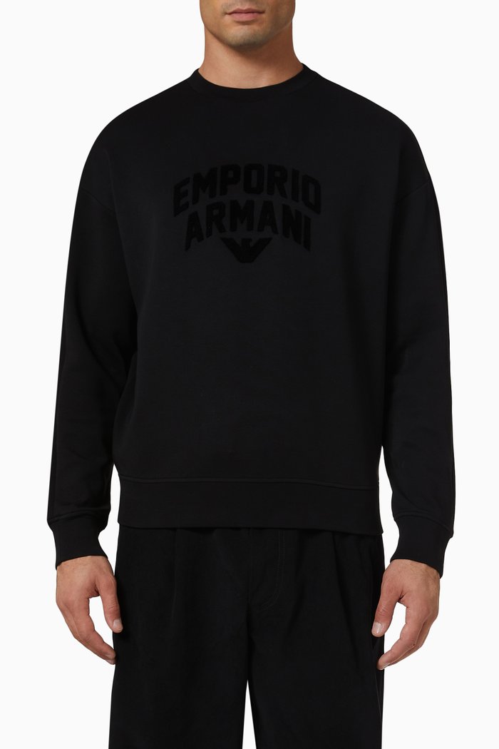 Logo Sweatshirt in Cotton, Black
