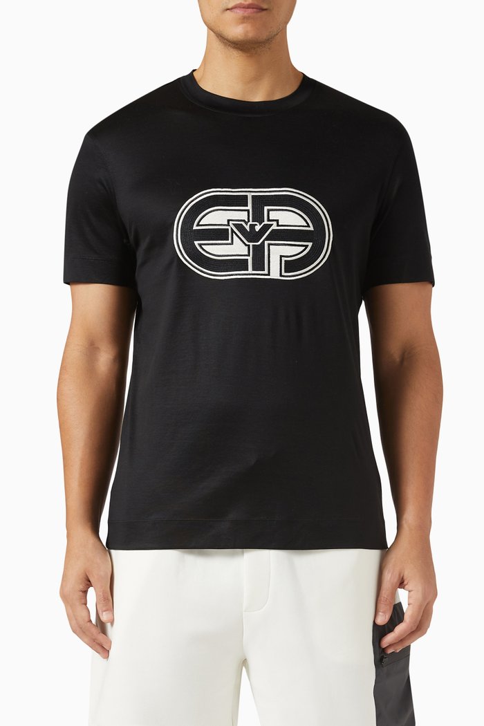 

Logo T-shirt in Lyocell Blend, Black