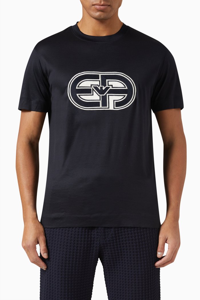 

Logo T-shirt in Lyocell Blend, Blue