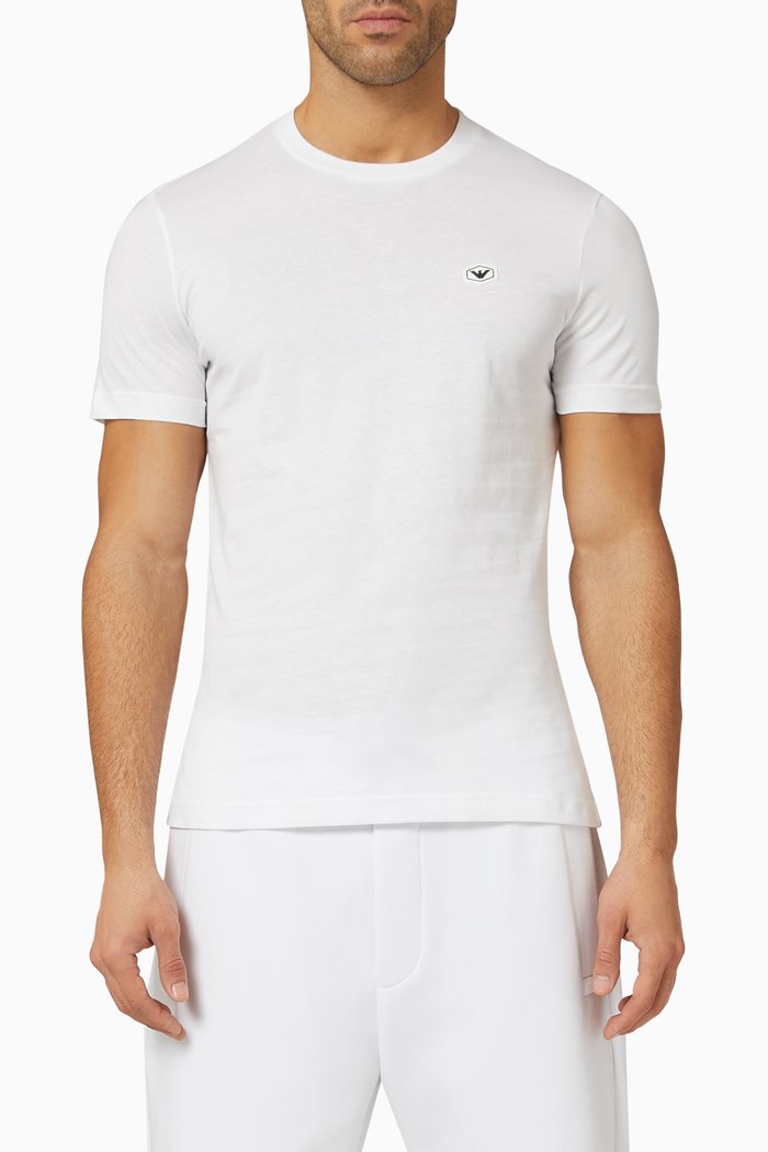 

Eagle Logo Patch T-shirt in Cotton-jersey, White