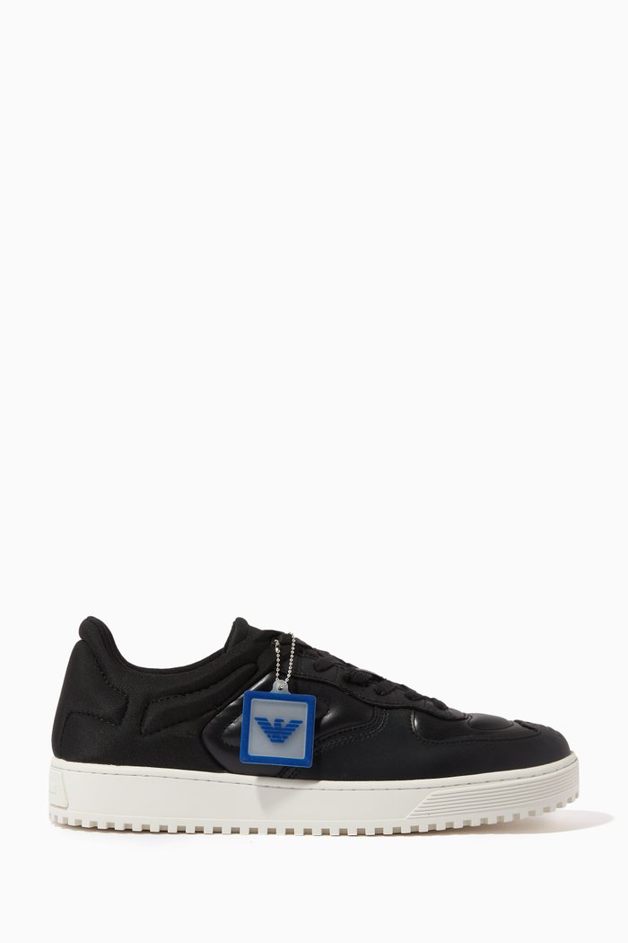 

EA Logo Sneakers in Leather, Black