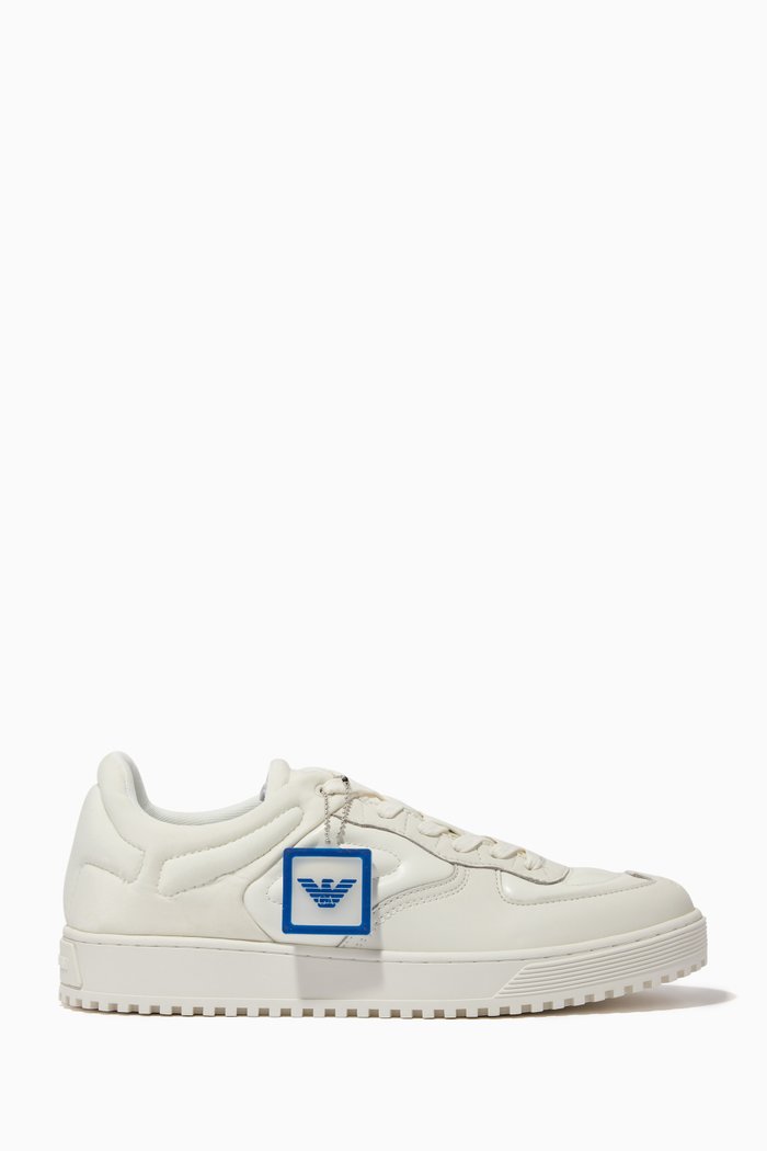 

EA Logo Sneakers in Leather, White