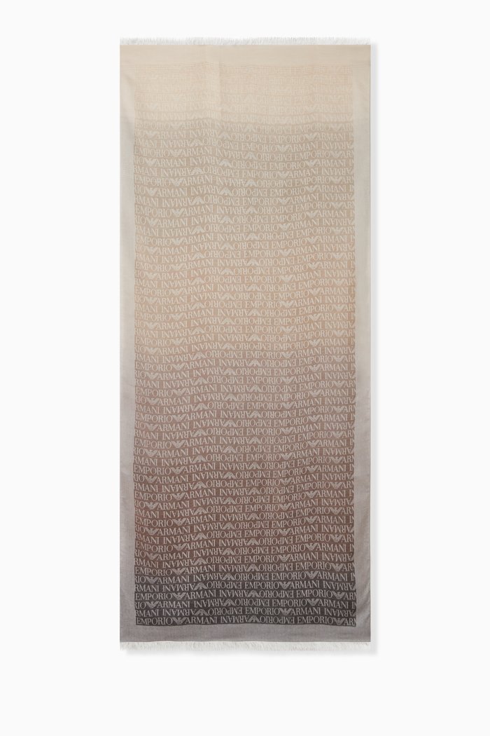 

Logo Ombré Scarf in Viscose-blend, Neutral