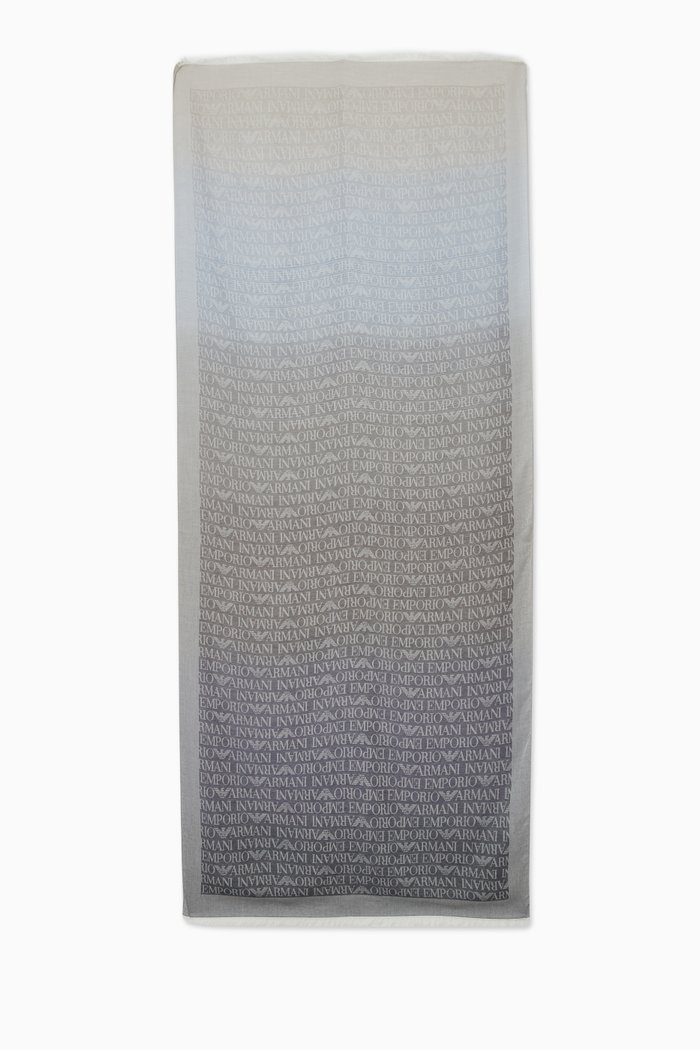 

Logo Ombré Scarf in Viscose-blend, Blue