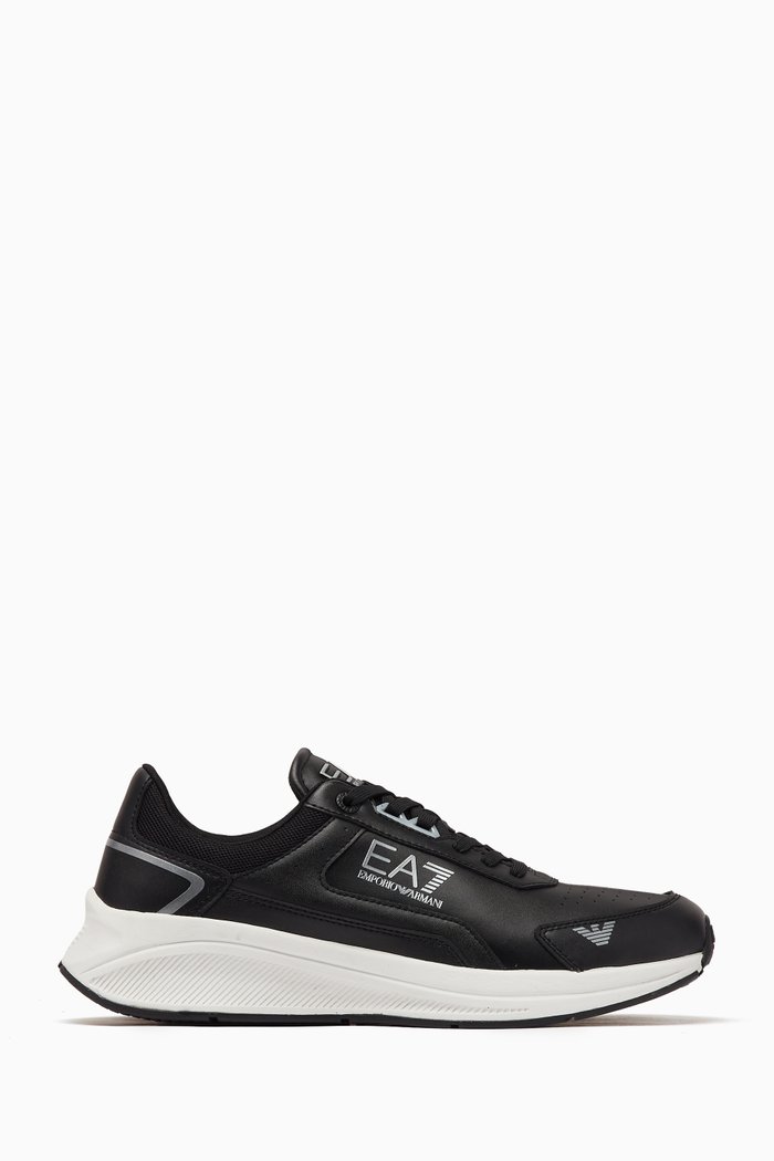 

EA7 Side Print Sneakers in Mesh, Black