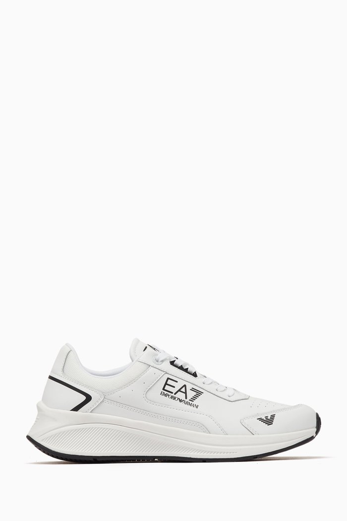 

EA7 Side Print Sneakers in Mesh, White