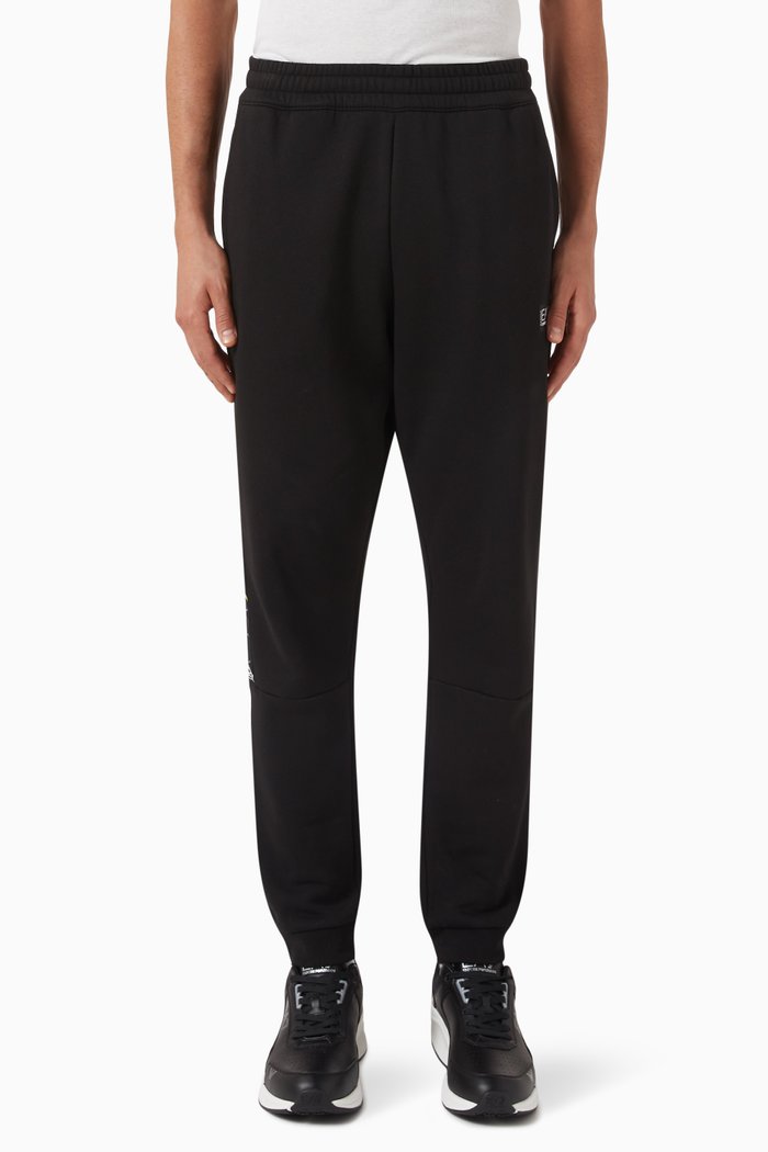 

Logo Tape Sweatpants in Cotton Jersey, Black