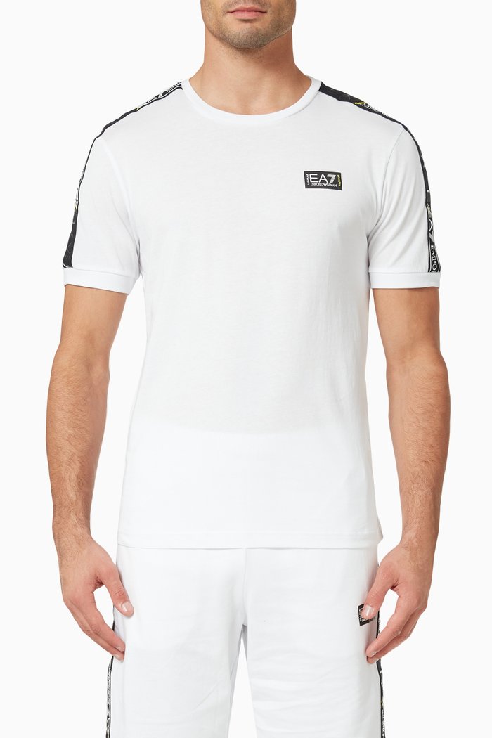 

Logo Tape T-shirt in Cotton Jersey, White