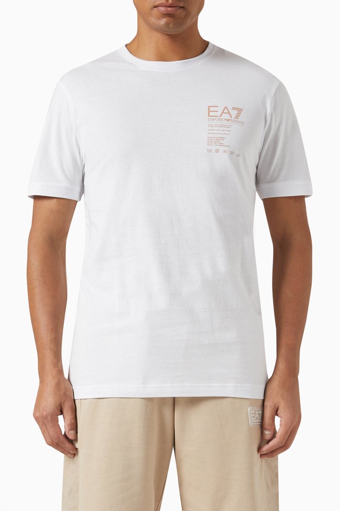 

Logo Print T-Shirt in Cotton Jersey, White