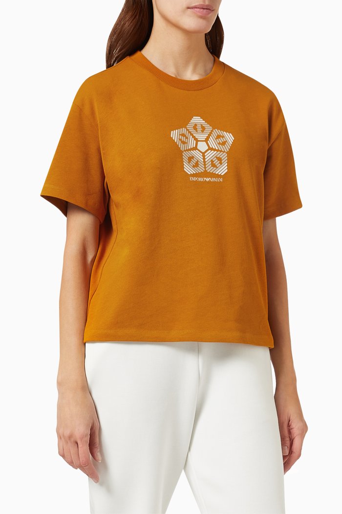 

EA Eagle Geometric Logo T-shirt in Cotton, Orange