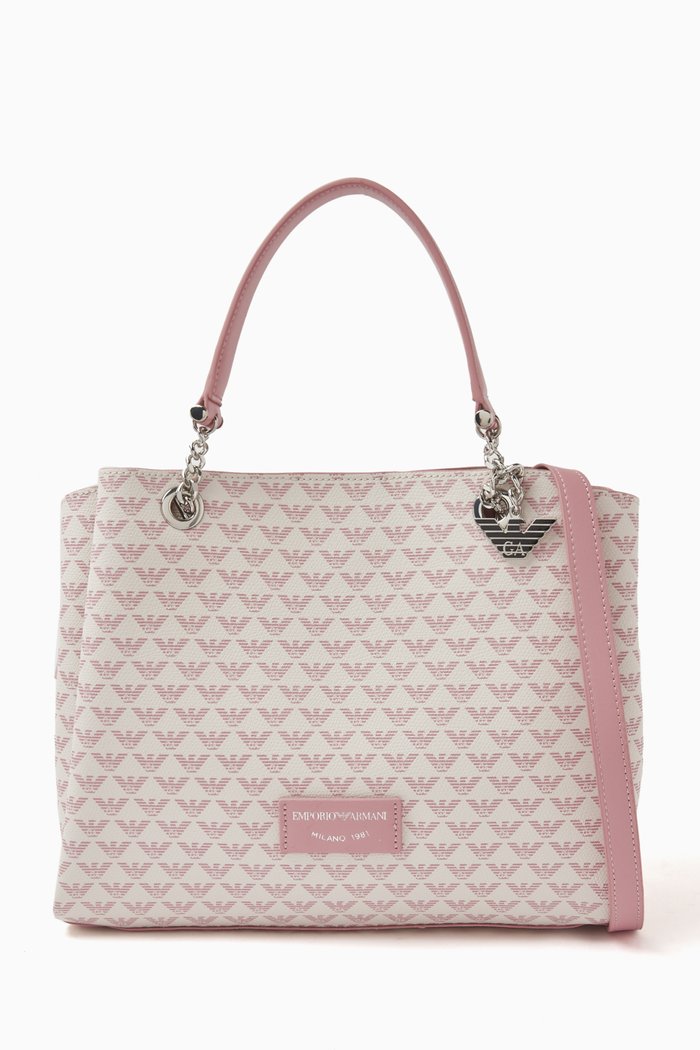 

Annie Eagle Small Tote Bag in PVC, White