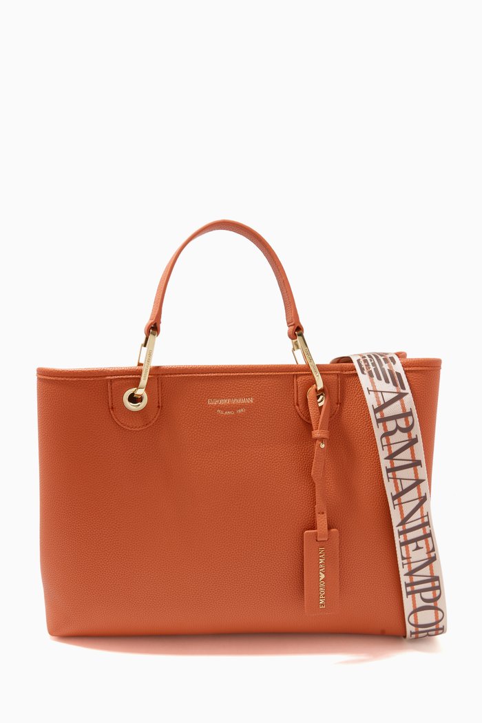 

My EA M Tote Bag in Leather, Brown