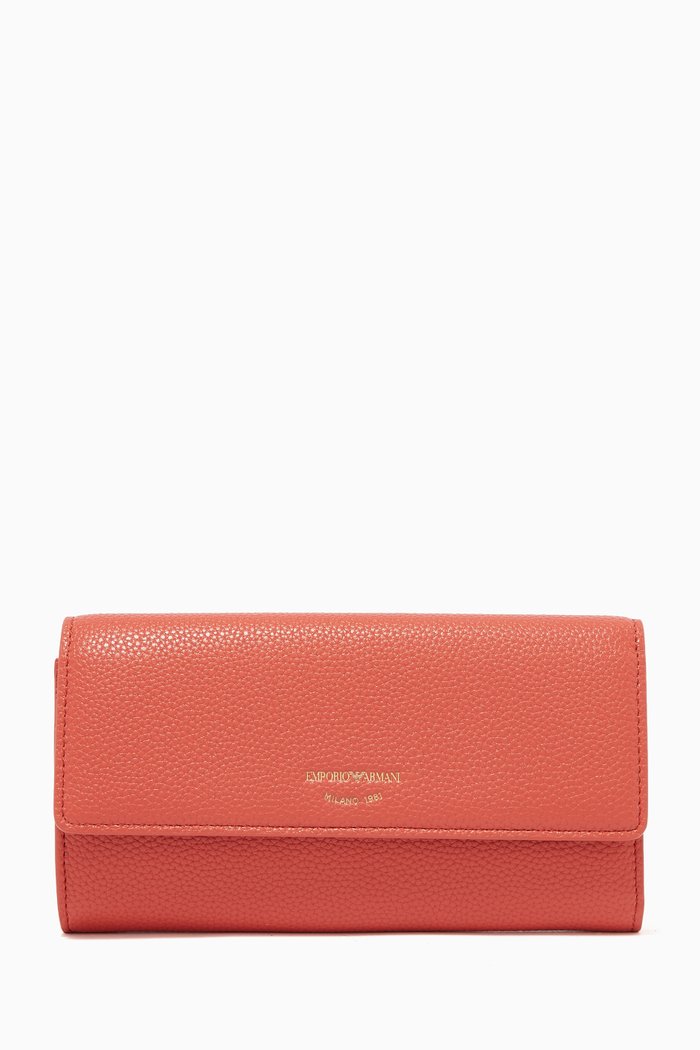 

Continental Wallet in Deer-printed Leather, Brown