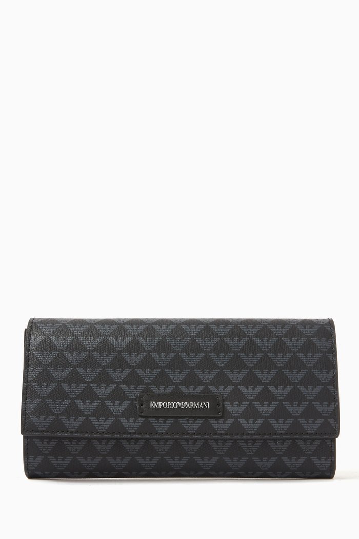 

Monogram Wallet in Faux Leather, Black