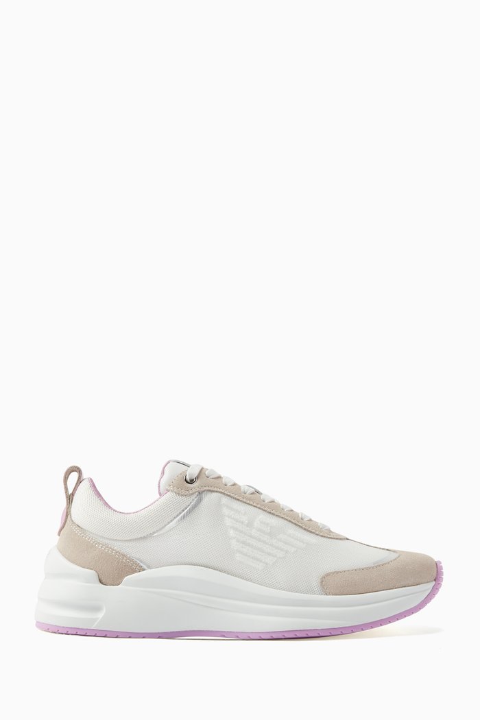 

Mesh Eagle Sneakers in Suede and Mesh, Neutral