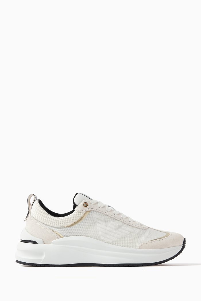 

Mesh Eagle Sneakers in Suede and Mesh, White
