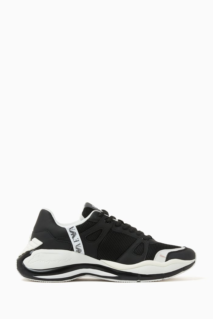 

EA Eagle Sneakers in Knit Mesh, Black