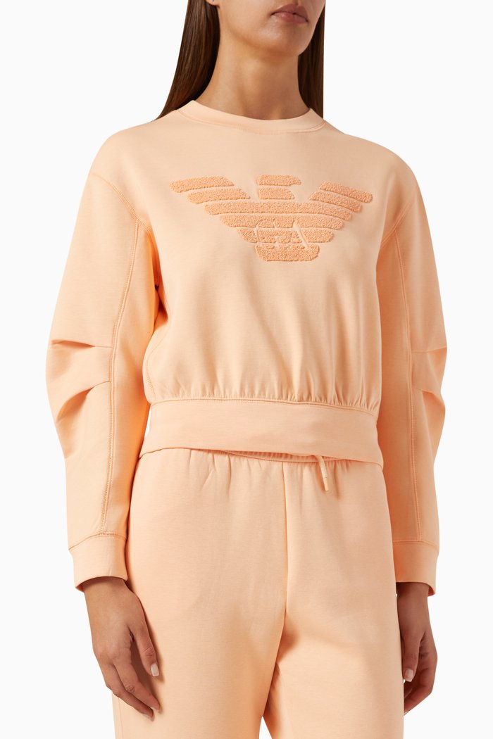 Eagle Brushed-logo Sweatshirt, Pink