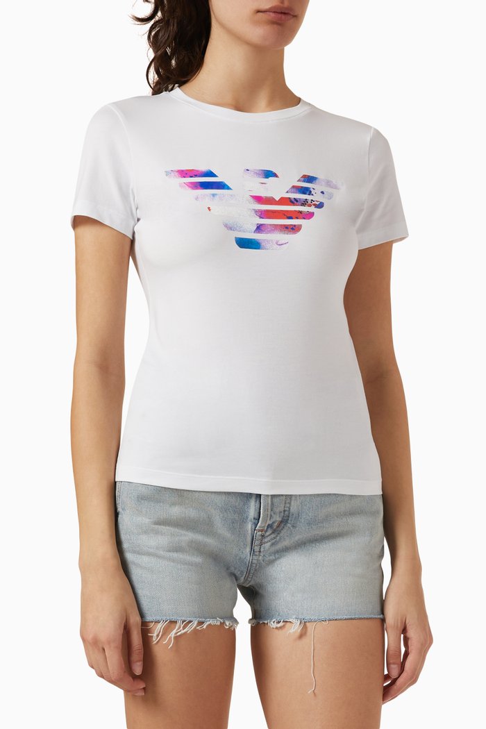 

Eagle Logo T-shirt in Jersey, White