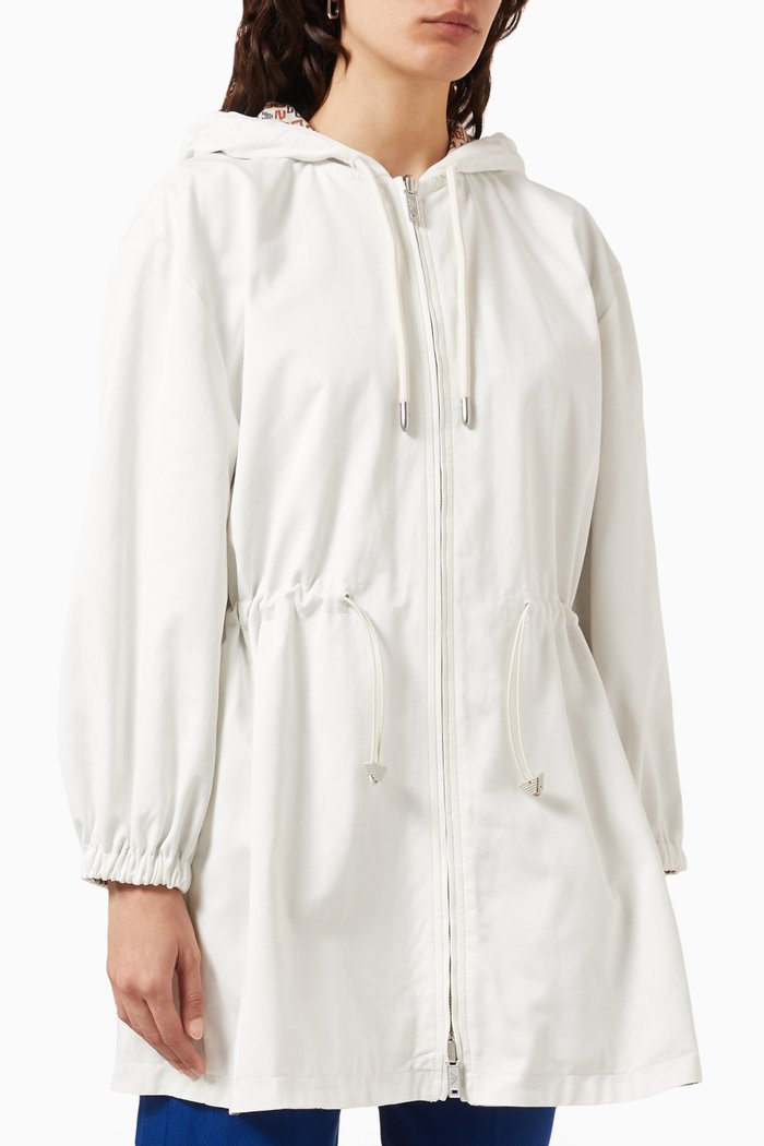 

Reversible Hooded Trench Jacket, White