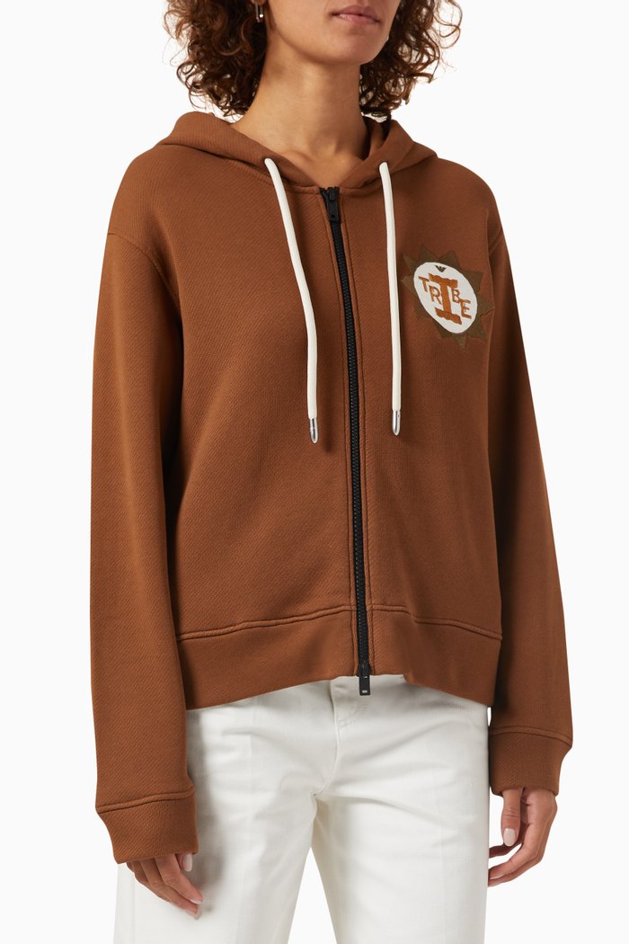 

Eagle Logo Sweatshirt in Cotton, Brown