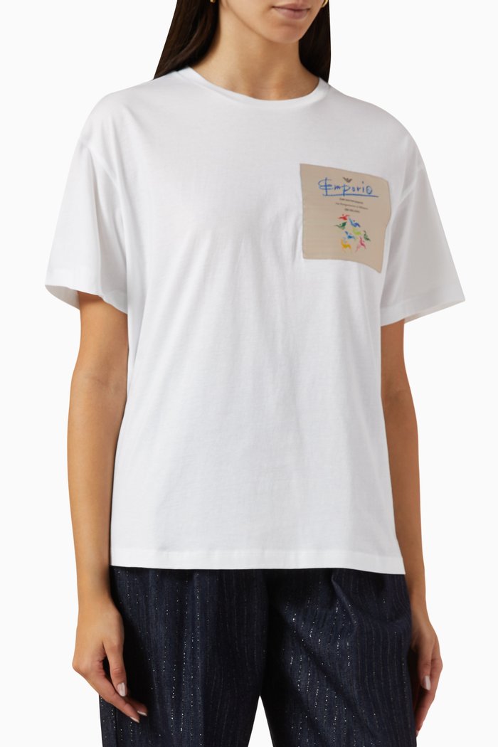 

Logo-patch T-shirt in Cotton-jersey, White