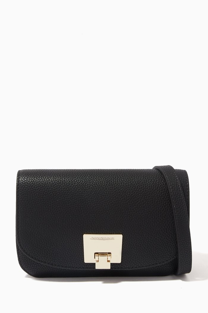 

Mini Crossbody Bag in Leather, Black