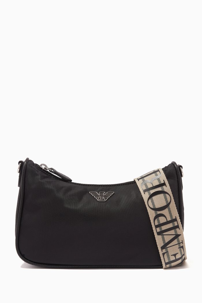 

My EA Baguette Crossbody Bag in Nylon, Black