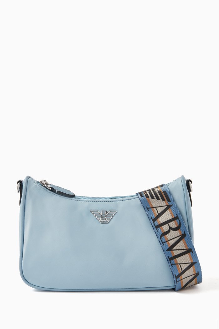

My EA Baguette Crossbody Bag in Nylon, Blue
