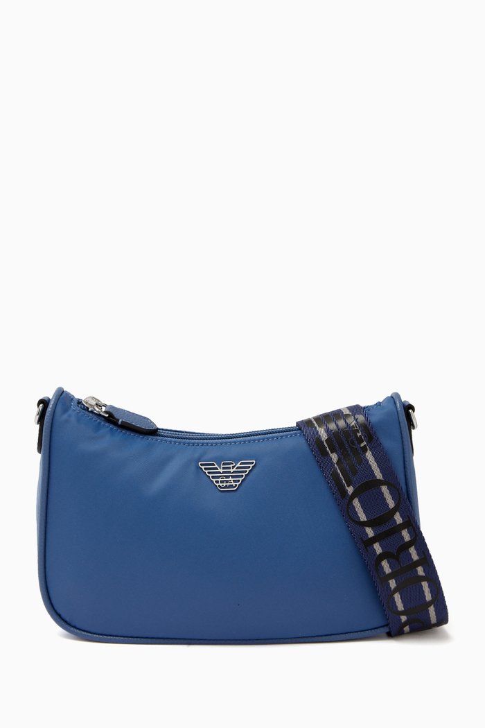 

My EA Baguette Crossbody Bag in Nylon, Blue