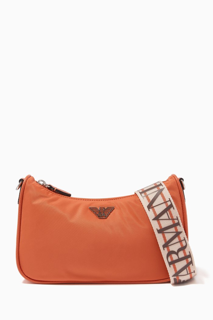 

My EA Baguette Crossbody Bag in Nylon, Orange