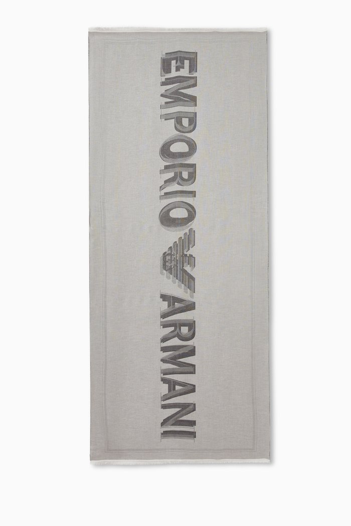 

EA Logo Scarf in Modal-blend, Black