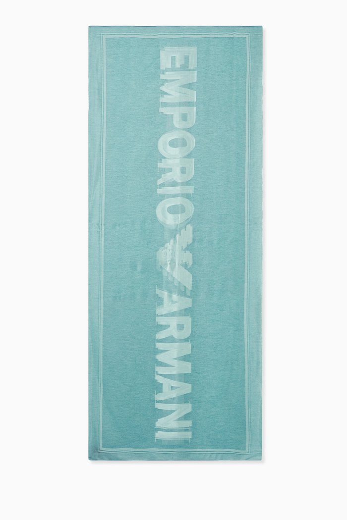 

EA Logo Scarf in Modal-blend, Blue