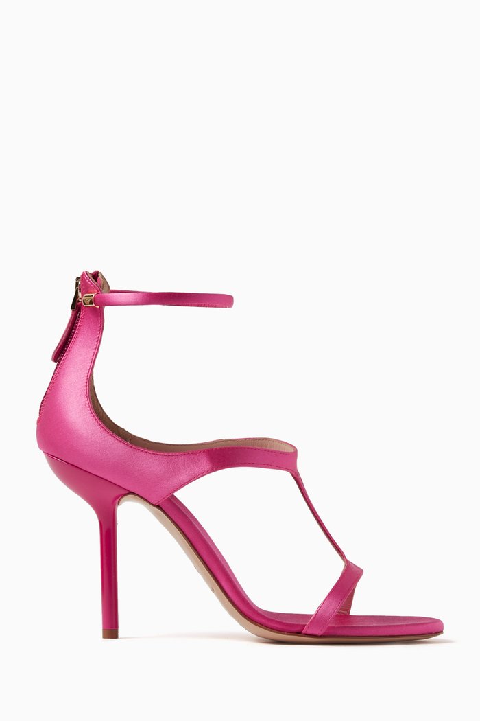 

Point Toe Sandals in Satin, Pink