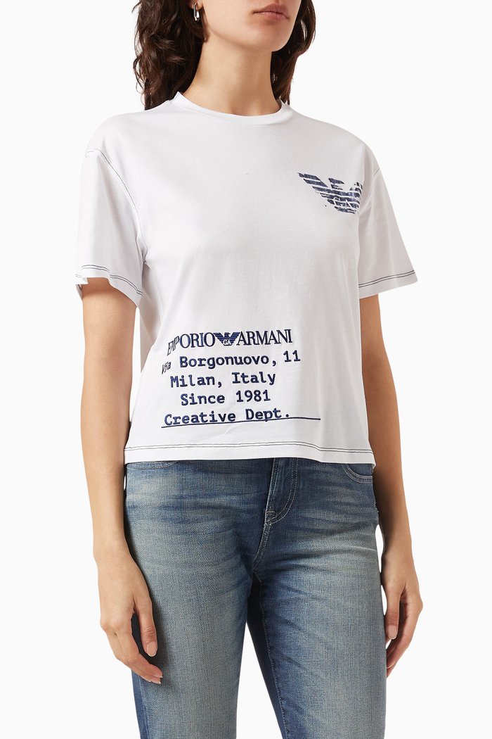 Logo T-shirt in Jersey, White