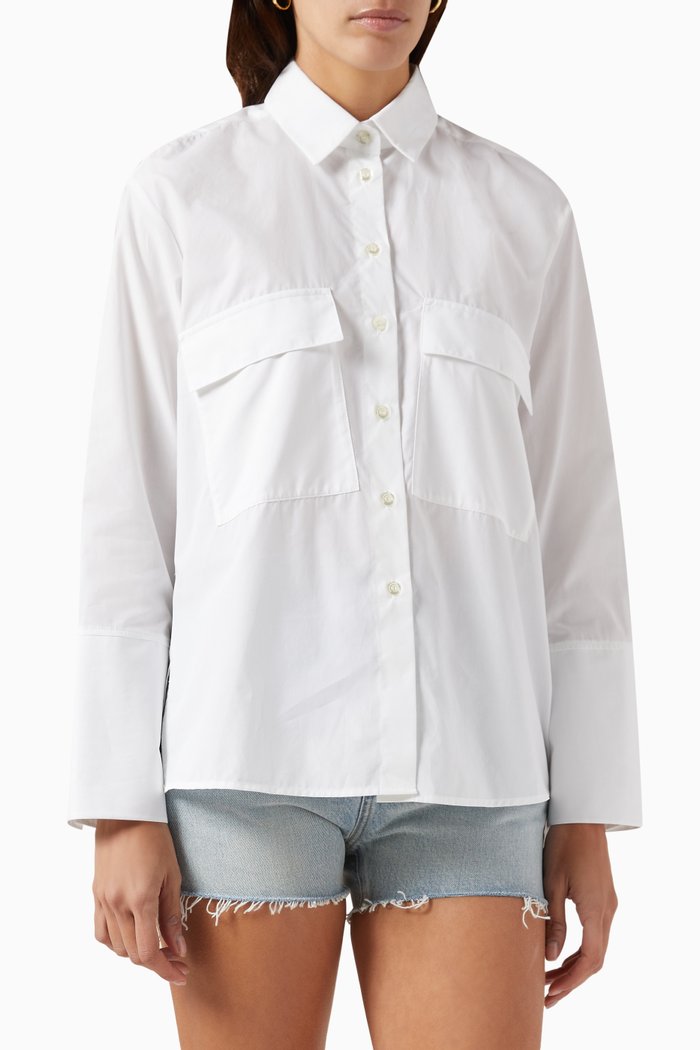

Patch-pocket Shirt in Cotton-poplin, White