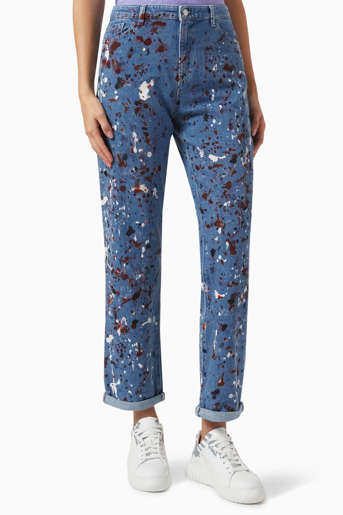 

Paint Splatter Jeans in Denim, Blue